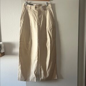 Banana Republic Women's Cream Striped Chinos